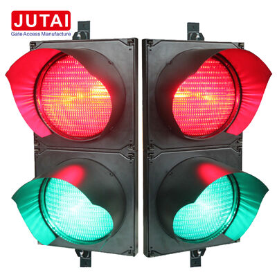 JUTAI JD112HF-C 100 مم ضوء إشارة مرور LED أحمر وأخضر مع حماية IP65 لبوابات مواقف السيارات والتحكم في وصول المركبات